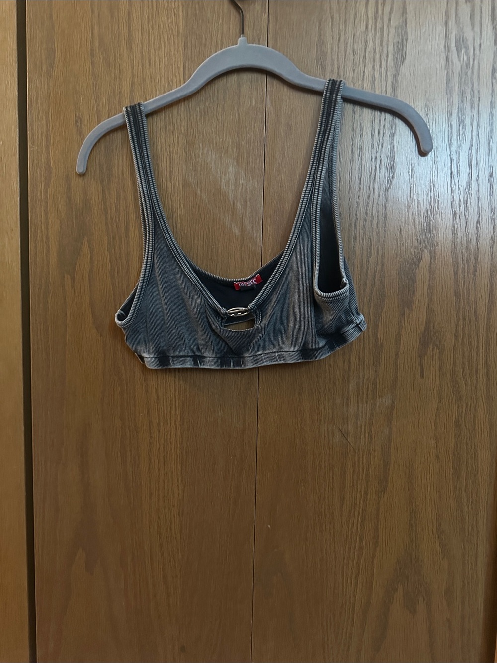 Diesel Gray Washed Denim Bralette